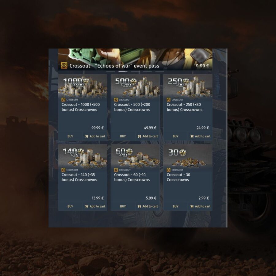 خرید 175C کرون بازی Crossout