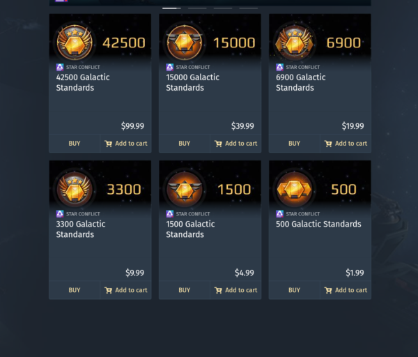 خرید 3300 Galactic بازی Star Conflict