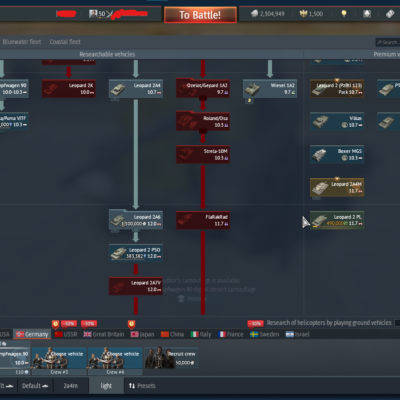 (فروخته شده) اکانت استارتر وارتاندر، زمینی آلمان فول (Leo 2A4M) کد #19