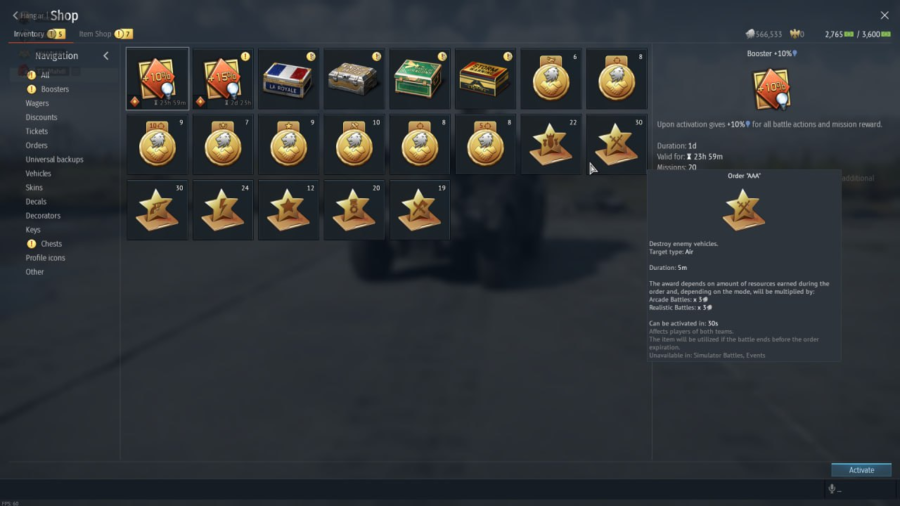 (فروخته شد) اکانت وارتاندر کد #18