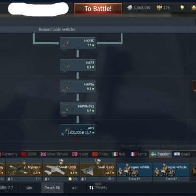 خرید اکانت وارتاندر War Thunder با ۳۵ یونیت پرمیوم و ۳ کپن و ۱۰ تالیسمان کد #17