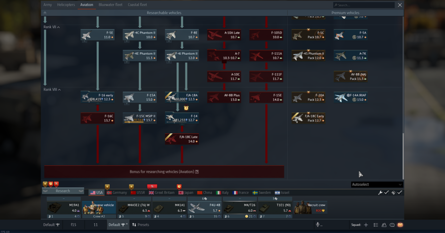 (فروخته شد) اکانت وارتاندر، هوایی آمریکا تا آخر F14 - F15 - F16 - F18 کد #21