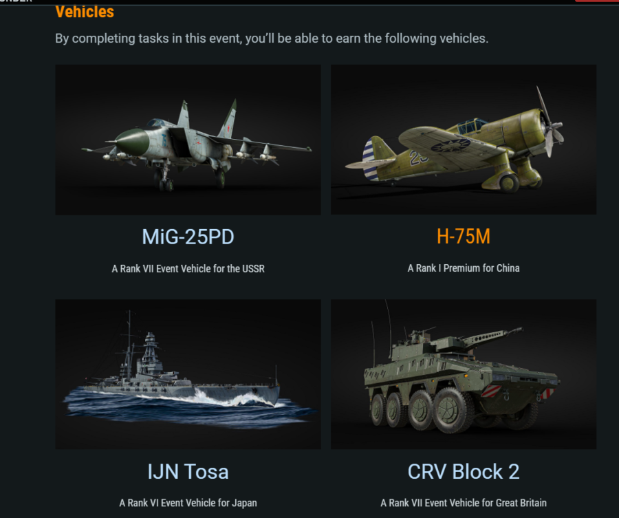 موارد قابل دریافت ایونت کریسمس دریافت هواپیما، تانک و کشتی تاپ مخصوص وارتاندر