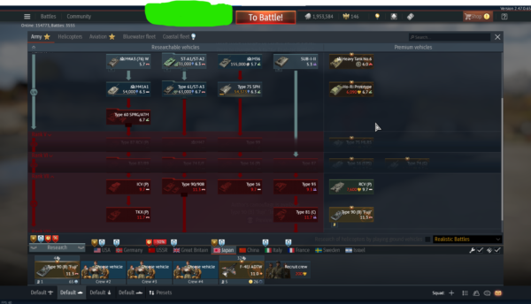 (فروخته شد) اکانت وارتاندر Type 90 (B) - premium F-4EJ ADTW MiG-15bis ISh کد #26