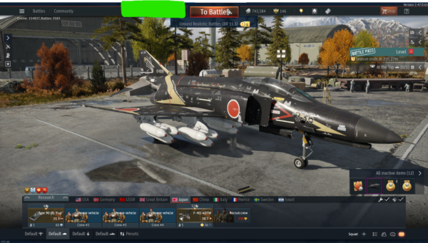 (فروخته شد) اکانت وارتاندر Type 90 (B) - premium F-4EJ ADTW MiG-15bis ISh کد #26