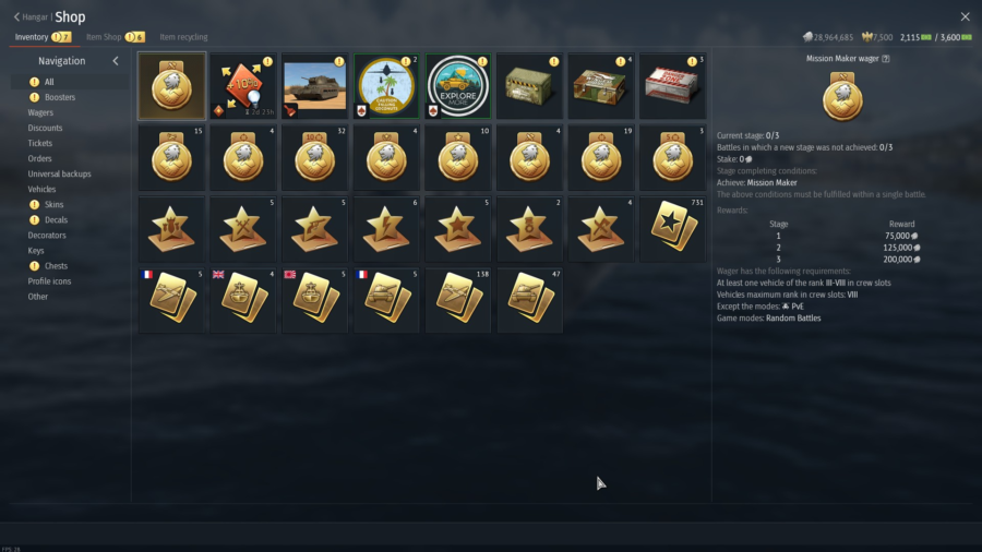 خرید اکانت قدیمی وترن وارتاندر با بیش از 1400 یونیت مختلف و بیش از 80 پریمیوم کد #27