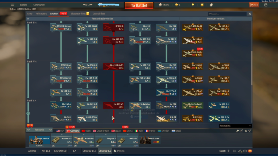 خرید اکانت وارتاندر آلمان دارای  f 106 a tornado ids (perm) کد #34