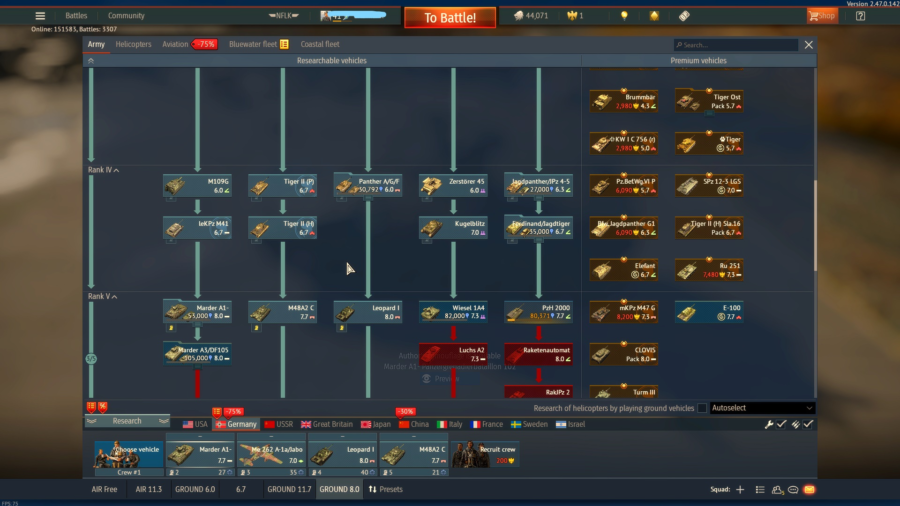 خرید اکانت وارتاندر آلمان دارای  f 106 a tornado ids (perm) کد #34