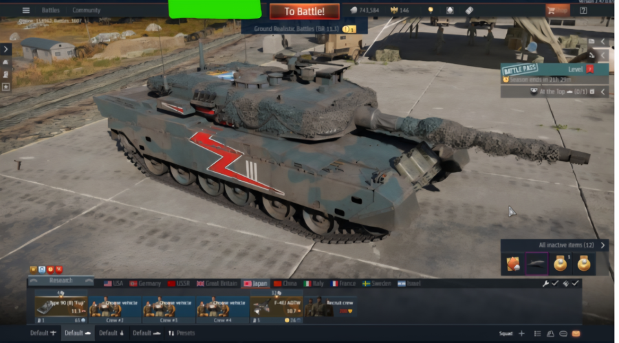 (فروخته شد) اکانت وارتاندر Type 90 (B) – premium F-4EJ ADTW MiG-15bis ISh کد #39