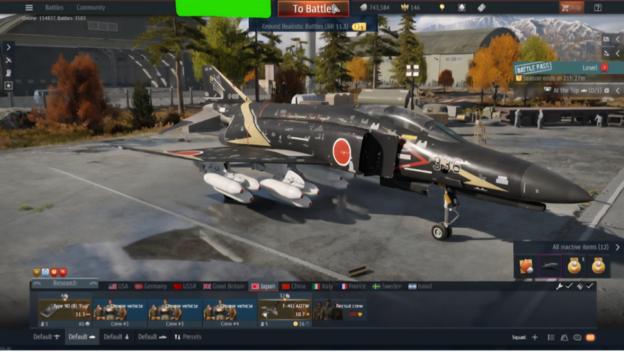 (فروخته شد) اکانت وارتاندر Type 90 (B) – premium F-4EJ ADTW MiG-15bis ISh کد #39