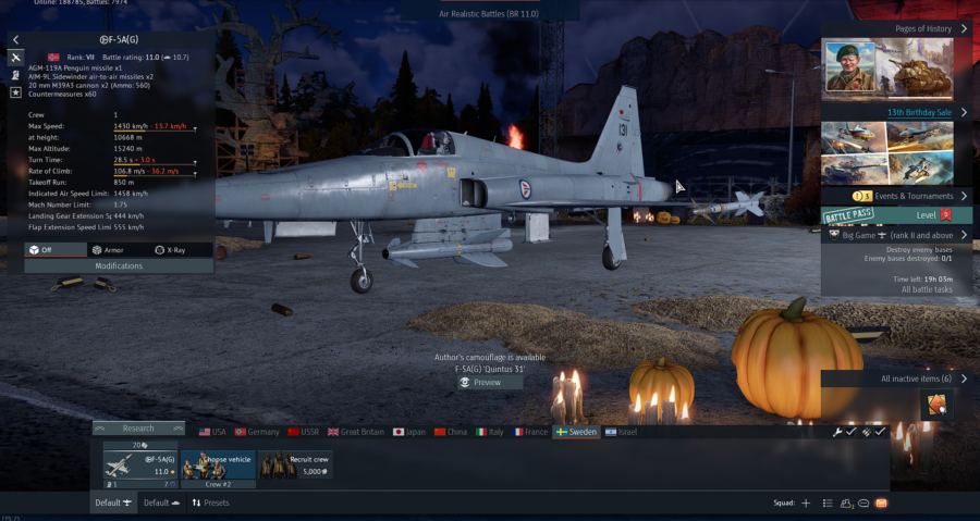 خرید اکانت وارتاندر دارای (G) F5-A ایونتی سوئد دارای MAUS المان تا رنک 6 کد #40