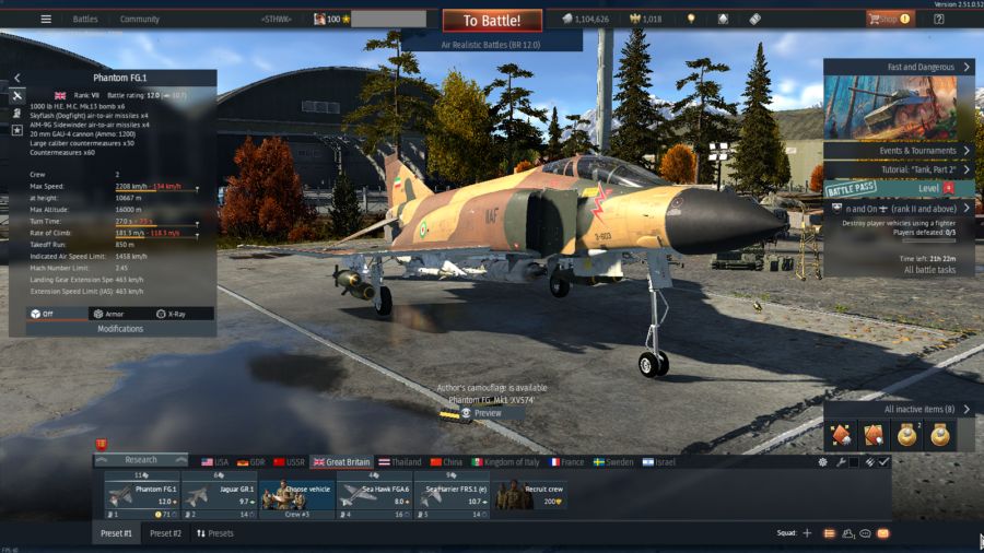 خرید اکانت وارتاندر هوایی ۳ فکشن فول(آلمان-چین-بریتانیا)+۱فکشن دریایی کد #47