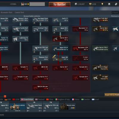 خرید اکانت وارتاندر هوایی ۳ فکشن فول(آلمان-چین-بریتانیا)+۱فکشن دریایی کد #47