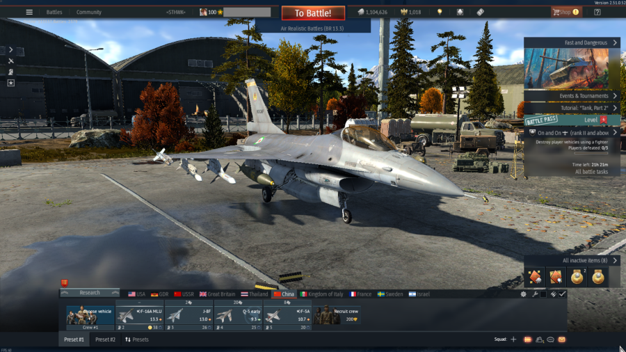 خرید اکانت وارتاندر هوایی ۳ فکشن فول(آلمان-چین-بریتانیا)+۱فکشن دریایی کد #47