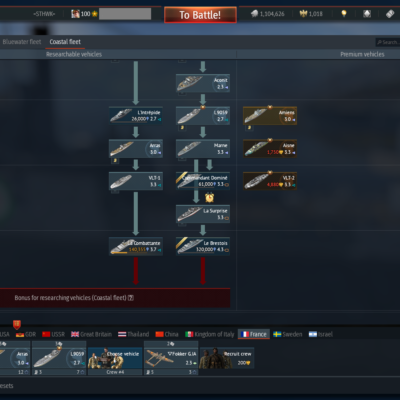 خرید اکانت وارتاندر هوایی ۳ فکشن فول(آلمان-چین-بریتانیا)+۱فکشن دریایی کد #47