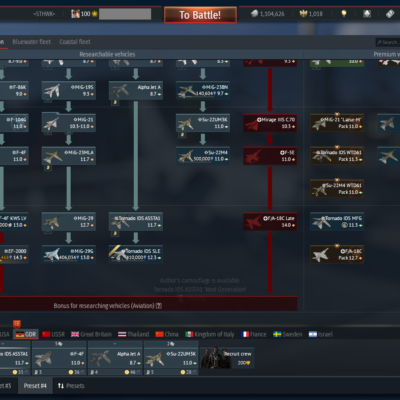 خرید اکانت وارتاندر هوایی ۳ فکشن فول(آلمان-چین-بریتانیا)+۱فکشن دریایی کد #47