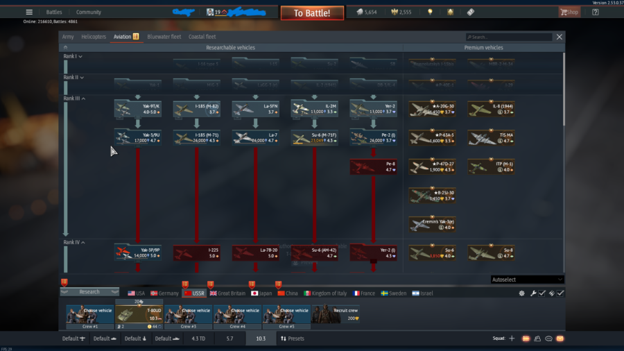 خرید اکانت وارتاندر استارتر با دو یونیت پرمیوم تی 80یودی و ای10 تاندربولت کد #55 (پین شده)